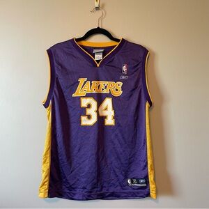 Vintage Reebok O'NEAL SHAQ Purple Lakers 34 Jersey Youth XL
